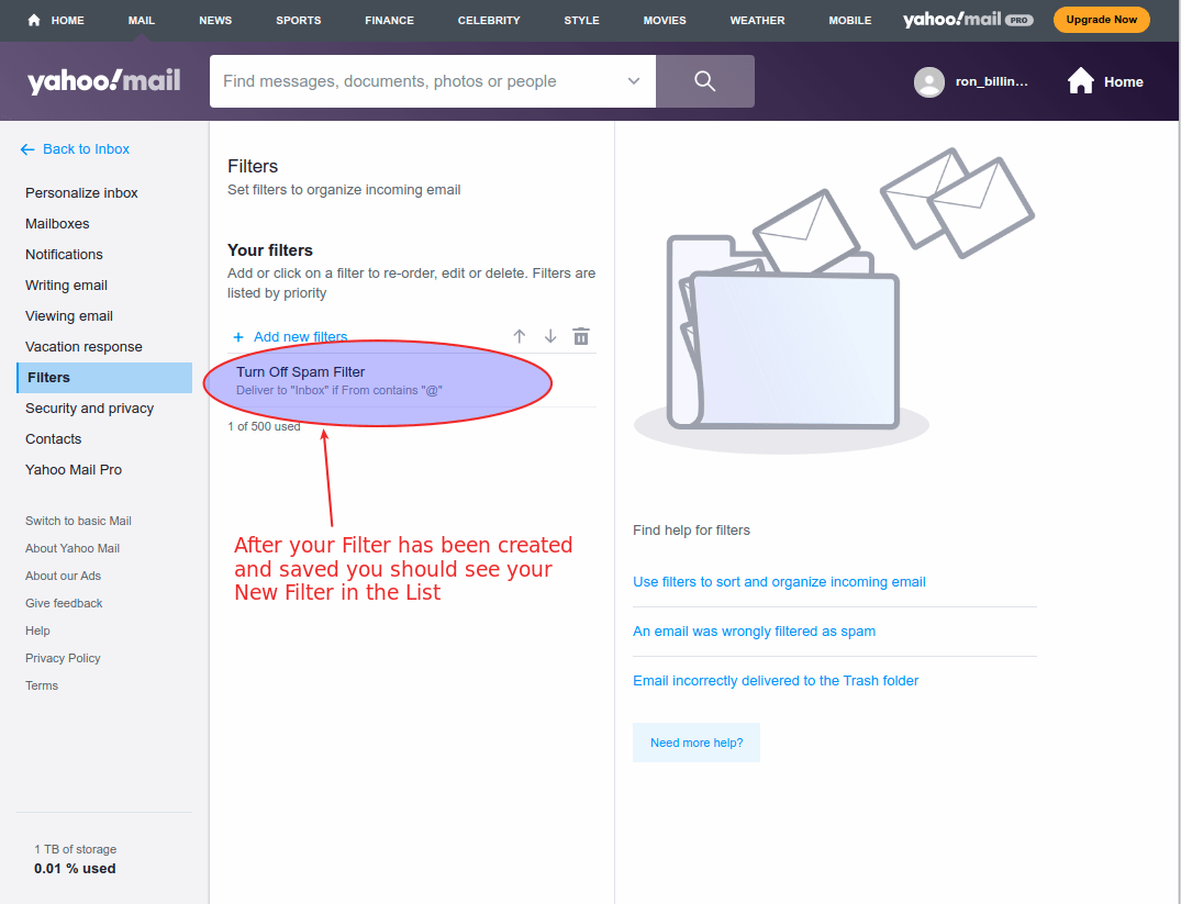 Yahoo Spam Folder problem